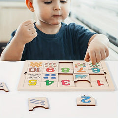 Wooden Number Matching Puzzle for Kids - Enhance Early Math Skills
