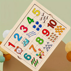 Wooden Number Matching Puzzle for Kids - Enhance Early Math Skills