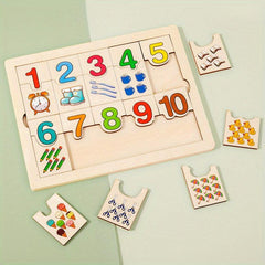 Wooden Number Matching Puzzle for Kids - Enhance Early Math Skills