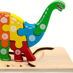 Wooden Dinosaur 3D Jigsaw Puzzle Toy for Children