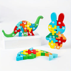 Wooden Dinosaur 3D Jigsaw Puzzle Toy for Children