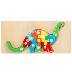 Wooden Dinosaur 3D Jigsaw Puzzle Toy for Children