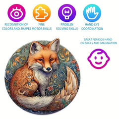 Fox Wooden Puzzle YINYANG Series Halloween Christmas Family Friends