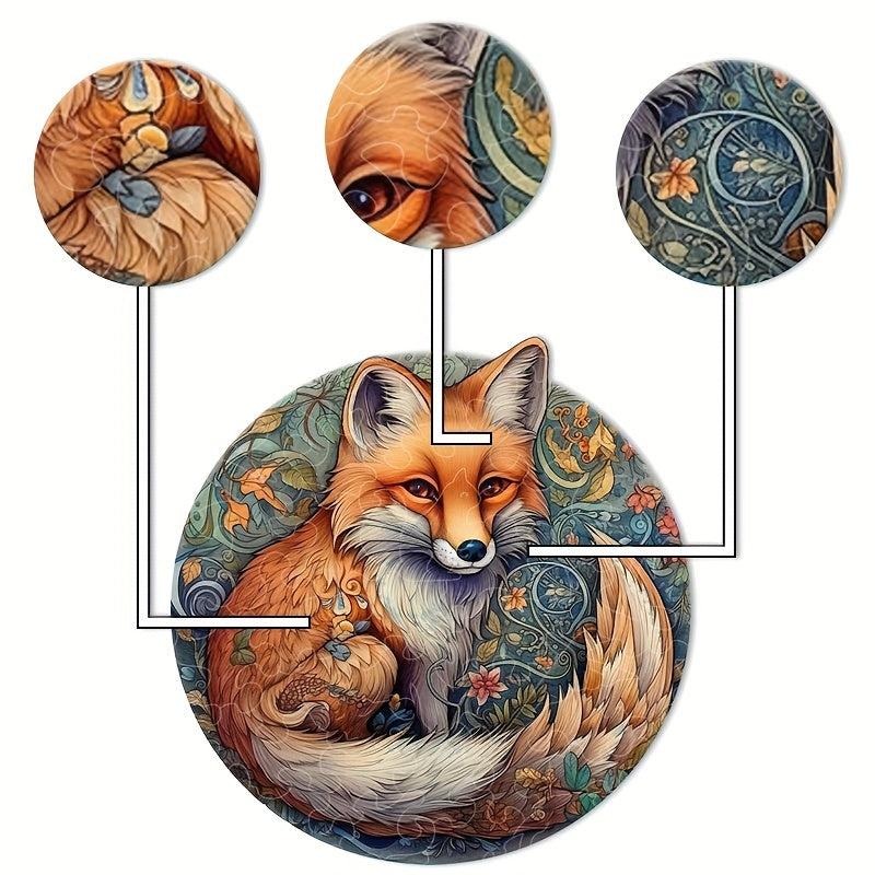Fox Wooden Puzzle YINYANG Series Halloween Christmas Family Friends
