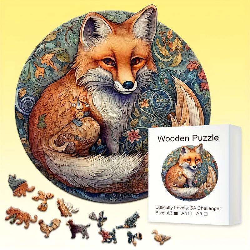 Fox Wooden Puzzle YINYANG Series Halloween Christmas Family Friends