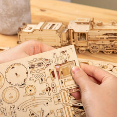 3D Wooden Puzzle Adults 1 80 Scale Mechanical Train Model Kits