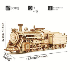 3D Wooden Puzzle Adults 1 80 Scale Mechanical Train Model Kits