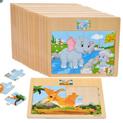 Hot Wooden Kids Baby Cartoon Vehicle Animals Educational Toys Gift