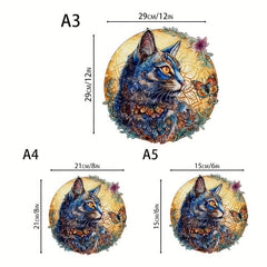 Cat Wooden Puzzle Irregular Animal Pieces Difficult Fun Party Game