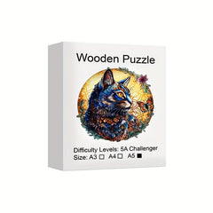 Cat Wooden Puzzle Irregular Animal Pieces Difficult Fun Party Game