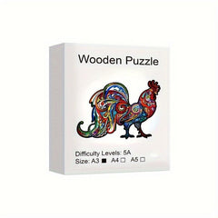 Rooster-shaped 3D Wooden Puzzle for Decompression
