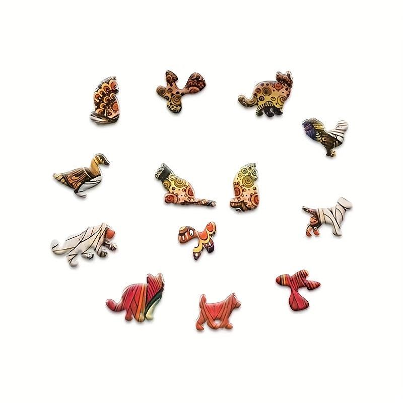 Rooster-shaped 3D Wooden Puzzle for Decompression