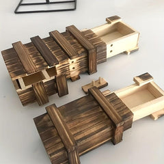 Secret Box Unlock Drawer Puzzle Wooden Box Toy