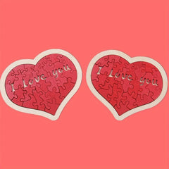 Wooden Love Heart Jigsaw Puzzle Educational Building Blocks for Kids
