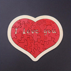 Wooden Love Heart Jigsaw Puzzle Educational Building Blocks for Kids