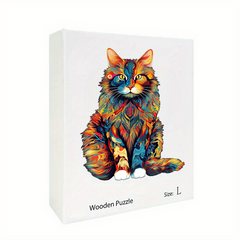 Maine Coon Wooden Puzzle Advanced Players Creative Special Shapes