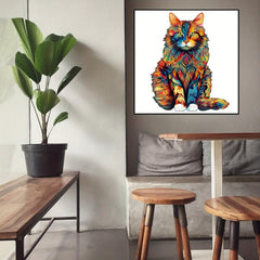 Maine Coon Wooden Puzzle Advanced Players Creative Special Shapes