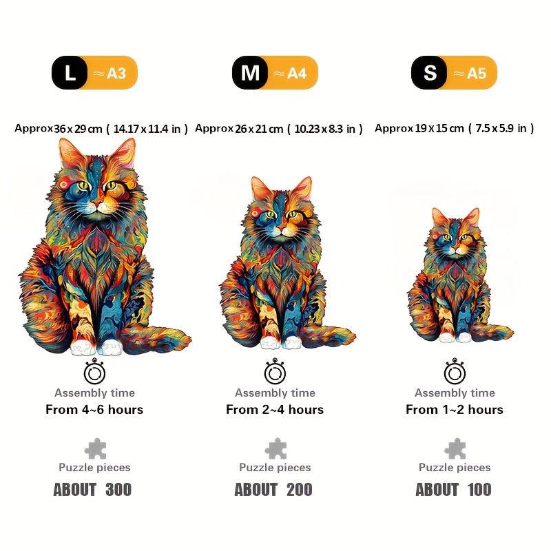 Maine Coon Wooden Puzzle Advanced Players Creative Special Shapes