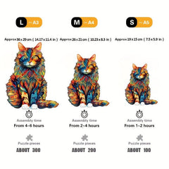 Maine Coon Wooden Puzzle Advanced Players Creative Special Shapes
