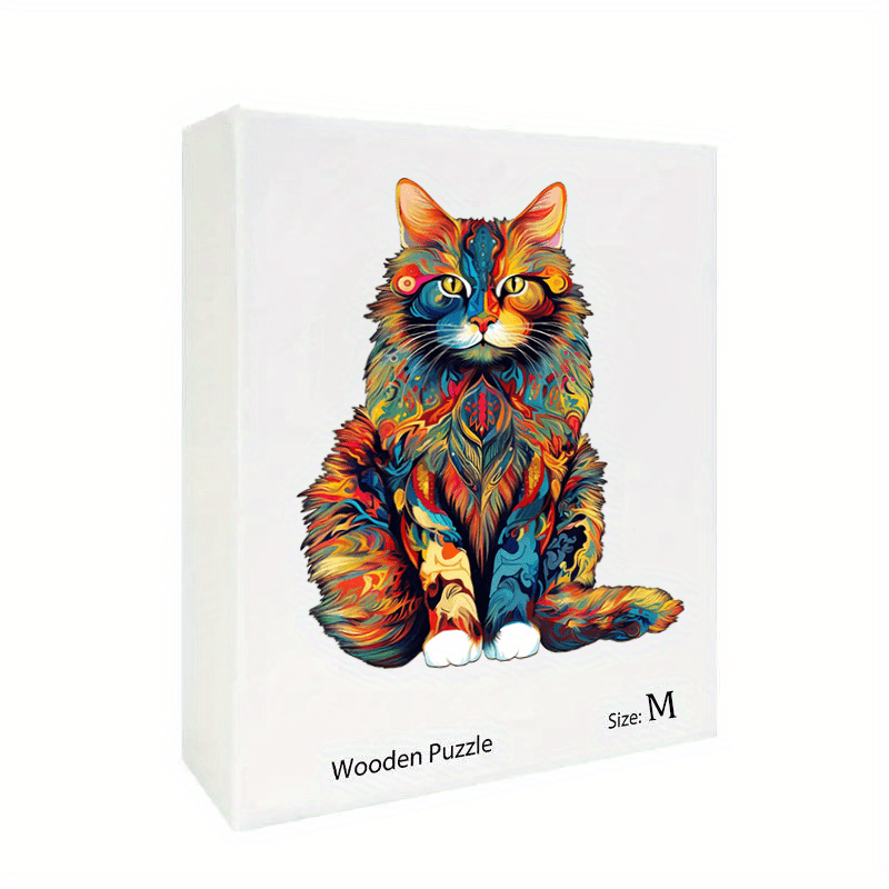 Maine Coon Wooden Puzzle Advanced Players Creative Special Shapes