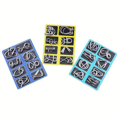 Metal Wire Puzzles Assorted Set - Brain Teaser Party Favors Prizes IQ Puzzles
