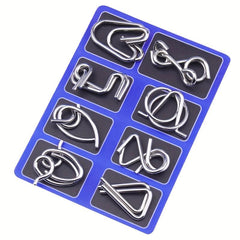 Metal Wire Puzzles Assorted Set - Brain Teaser Party Favors Prizes IQ Puzzles