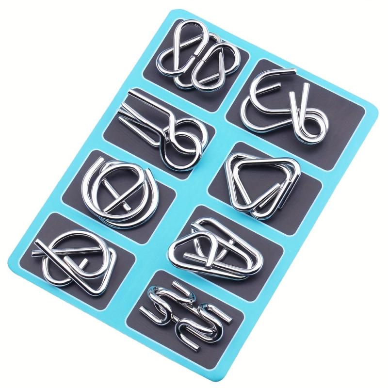 Metal Wire Puzzles Assorted Set - Brain Teaser Party Favors Prizes IQ Puzzles