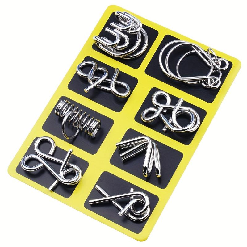 Metal Wire Puzzles Assorted Set - Brain Teaser Party Favors Prizes IQ Puzzles