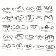 Metal Wire Puzzles Assorted Set - Brain Teaser Party Favors Prizes IQ Puzzles