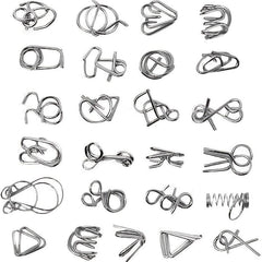 Metal Wire Puzzles Assorted Set - Brain Teaser Party Favors Prizes IQ Puzzles