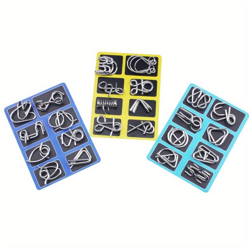 Metal Wire Puzzles Assorted Set - Brain Teaser Party Favors Prizes IQ Puzzles