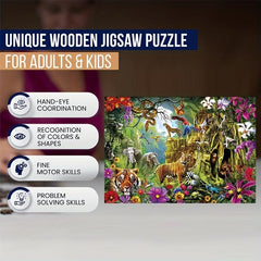 Animal World Wooden Jigsaw Puzzle Art Fun Toy Gift