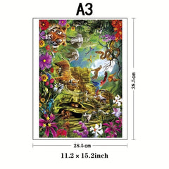 Animal World Wooden Jigsaw Puzzle Art Fun Toy Gift