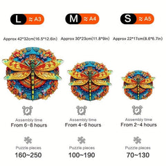Dragonfly Disc Wood Puzzle Shaped Animal Puzzle