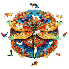 Dragonfly Disc Wood Puzzle Shaped Animal Puzzle