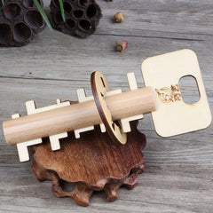Wooden Toy Unlock Puzzle Key Funny Kong Ming Lock Toys Educational Kids Jigsaw