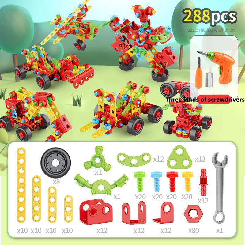 288Pcs Drill Puzzles Building Toys for Kids Ages 3-8 - STEAM Learning Set