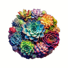 Colorful Succulent Wooden Puzzle Irregular Animal shaped Wooden Puzzle