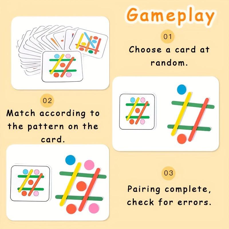 Wooden Rainbow Stick Puzzle Toy for Kids