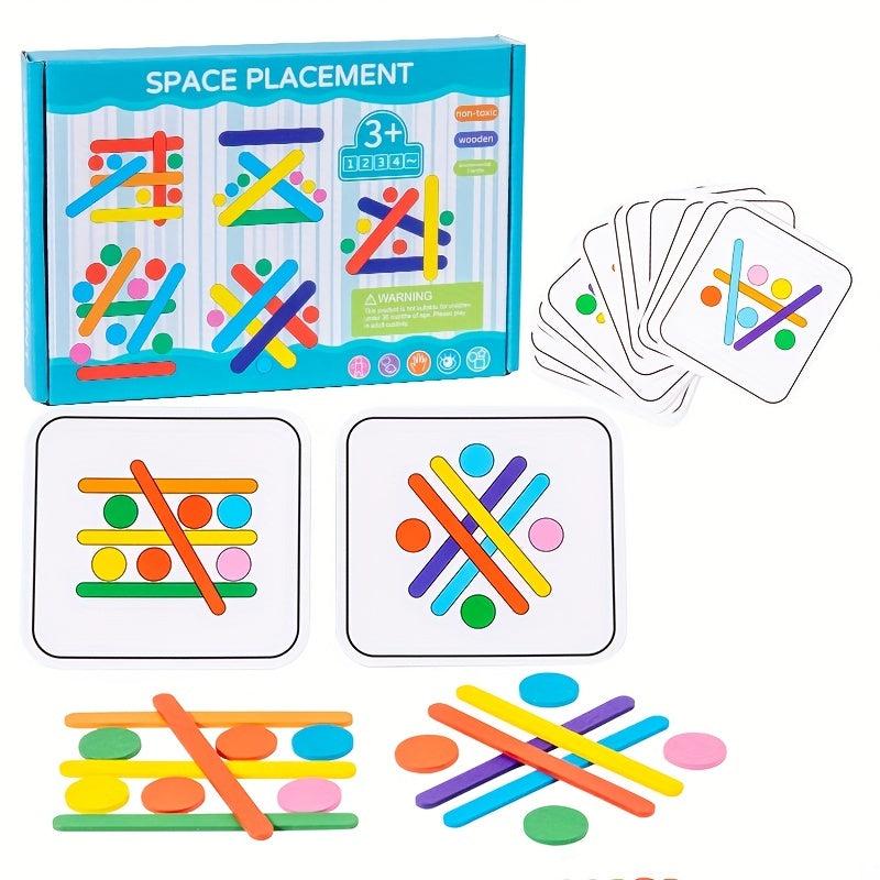 Wooden Rainbow Stick Puzzle Toy for Kids