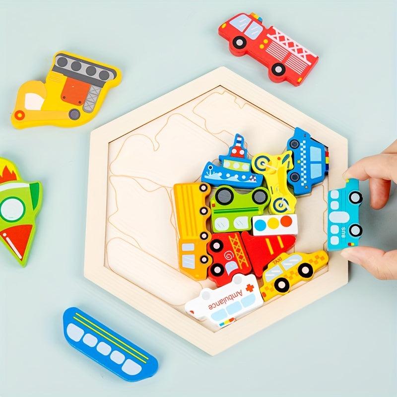3D Wooden Puzzle Animals Ocean Fruits Dinosaurs Farm Transportation