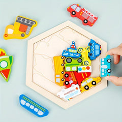 3D Wooden Puzzle Animals Ocean Fruits Dinosaurs Farm Transportation