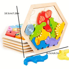 3D Wooden Puzzle Animals Ocean Fruits Dinosaurs Farm Transportation