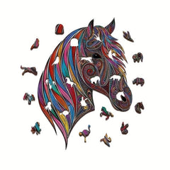 Wooden Jigsaw Puzzles for Adults & Kids - Horse Puzzle in Gift Package