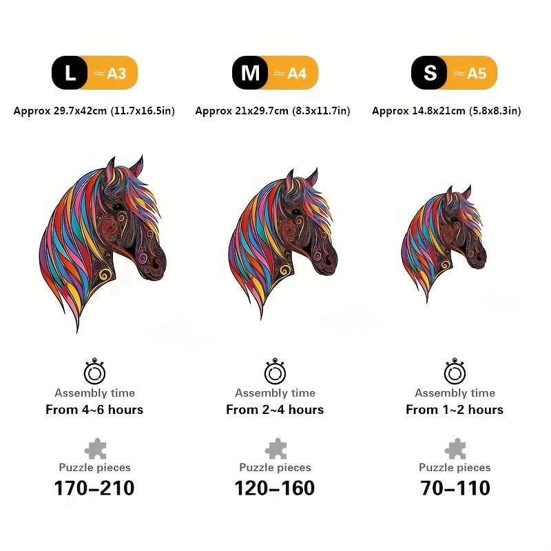 Wooden Jigsaw Puzzles for Adults & Kids - Horse Puzzle in Gift Package