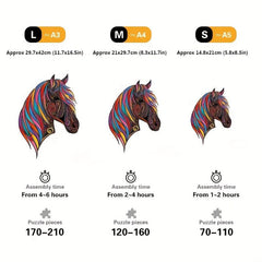 Wooden Jigsaw Puzzles for Adults & Kids - Horse Puzzle in Gift Package