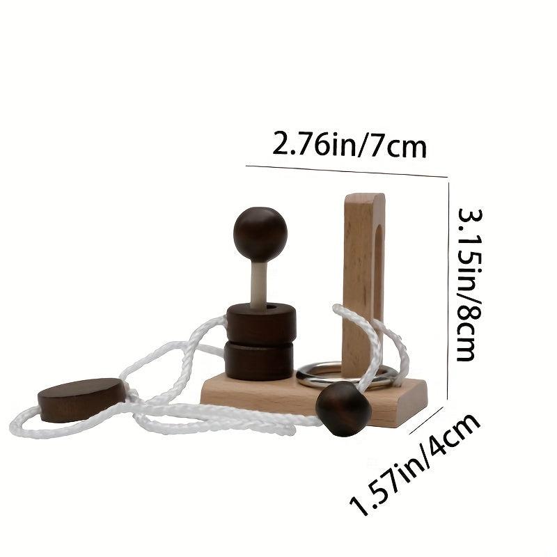Wooden Untie Rope Puzzle for Kids & Adults - Brain Power Game