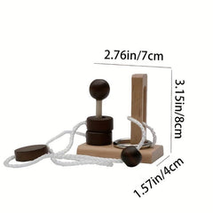Wooden Untie Rope Puzzle for Kids & Adults - Brain Power Game