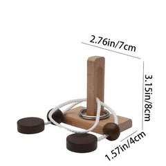 Wooden Untie Rope Puzzle for Kids & Adults - Brain Power Game