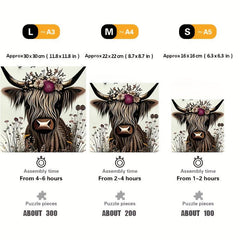 Cow Wooden Puzzle For Advanced Players Creative Various Special Shapes